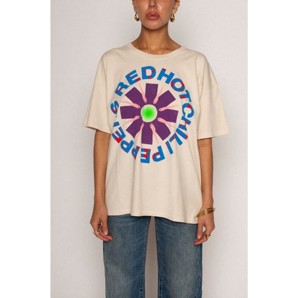 Daydreamer Red Hot Chili Peppers Freaky Styley Tee XS Cream Band Free People REA